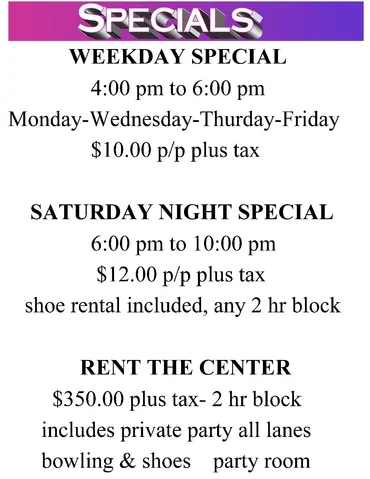 weekly specials
